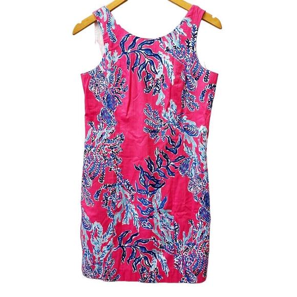 Lilly Pulitzer Dresses & Skirts - Lilly Pulitzer Shift Dress sz 2 Pink Blue Coral Dress Cathy Pink Samba Coral